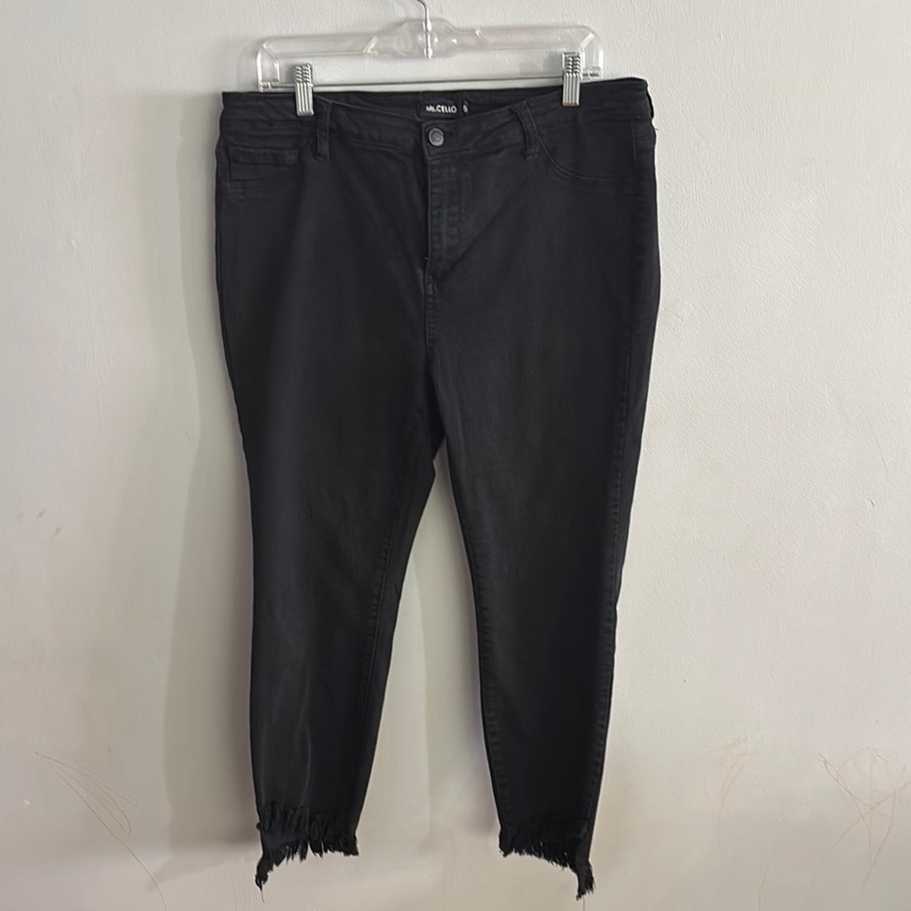 Black Distressed Ankle Plus Jeans